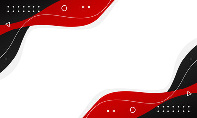 Abstract black and red fluid wave background with geometric shapes. Modern dynamic wallpaper. Template banner background for sales, business, ads, events, web, pages, and more