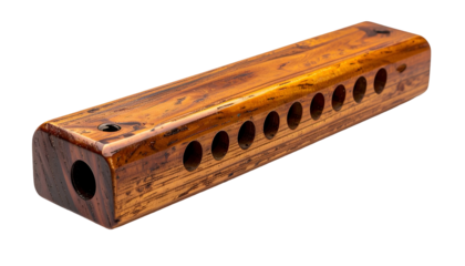 Woodwind instrument with hole array and lacquered, shiny finish