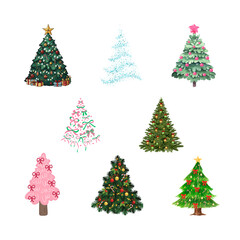 Obraz premium set of christmas trees