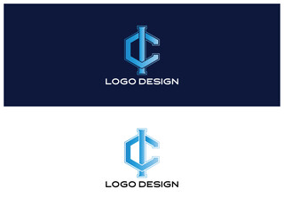 Modern IC Monogram Logo Design with Clean Geometric Shape for Corporate, Tech, or Business Branding