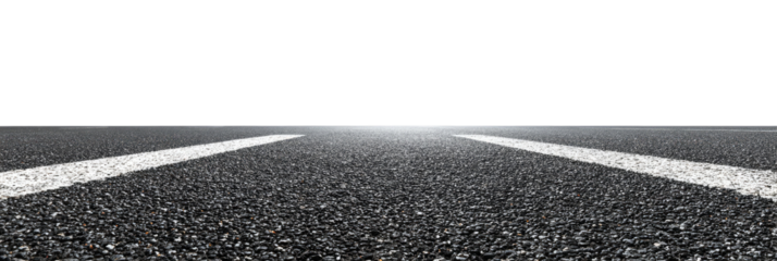 Empty asphalt road stretches into the distance