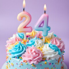 Celebrate Twenty Fourth Birthday Joyful Festivities Delicious Cake