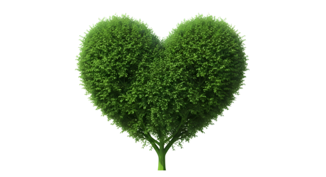 Green Heart Bush on transparent background