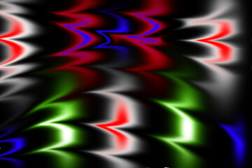 Abstract psychedelic swirls of red blue and green light