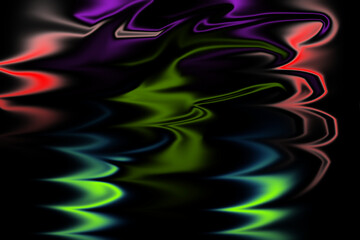 Abstract swirling neon lights on a dark background
