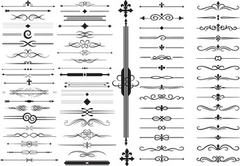  A large collection of old western vintage border elements set vector design .eps