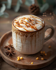 Caramel Cinnamon Latte with Whipped Cream
