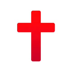 Obraz premium Red Christian Cross on Black on transparent background