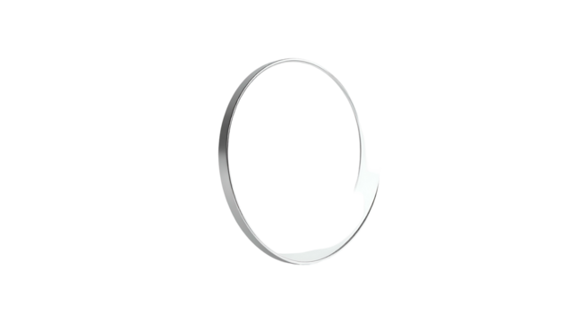Silver ring shape, thin line, slightly bent, on black background