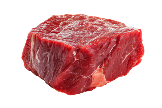 Fresh raw beef steak isolated on transparent background