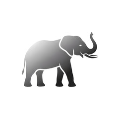 Obraz premium Gray Elephant Icon on transparent background