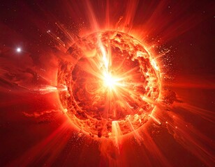 エネルギーが肥大し爆発しそうな赤い背景