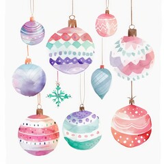 set of christmas ornaments