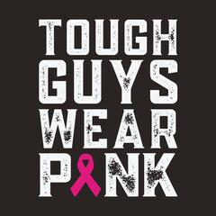 Tough guys wear pink breast cancer awareness message