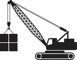 Industrial crawler crane icon