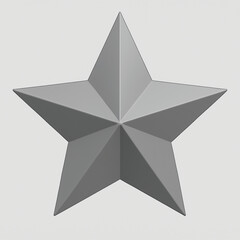 Three dimensional gray star on a white background suitable for various projects