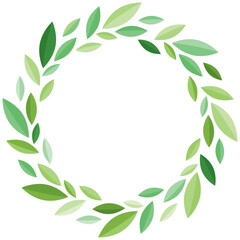 Fototapeta premium Illustration with a wreath framed by multicolored leaves, isolated on a white background
