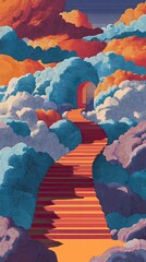 Psychedelic vivid dreamscape