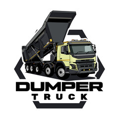 Obraz premium dump truck design logo icon truck vector art