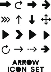 Vector black arrows and directional icons set for design and navigation elements