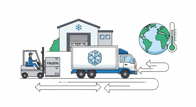 Ensure freshness with cold chain logistics for global food supply and pharmaceuticals using temperature controlled shipping and warehouse management - Powered by Adobe