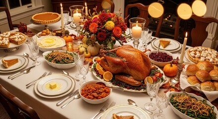 Traditional Thanksgiving Dinner Feast Celebration