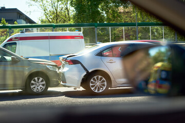 Rear collision causing car damages