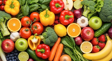 A Colorful Assortment of Fresh Fruits and Vegetables Healthy Food Choices