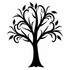 Mustard tree on white background.02