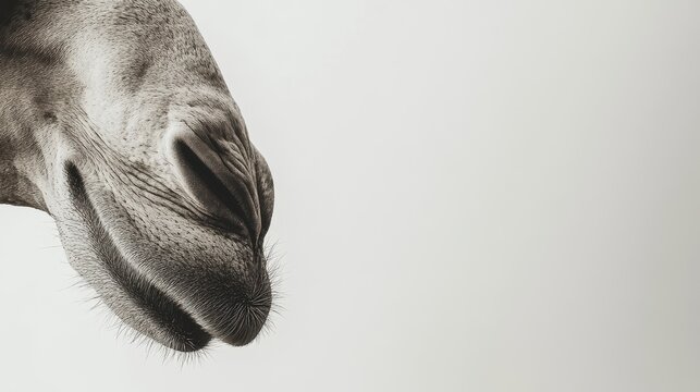 Close-up view of a horse's muzzle showcasing soft fur and unique features illuminated by natural light