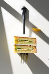 Elegant Dessert Presentation: Lime-Topped Cake on an Abstract Stage