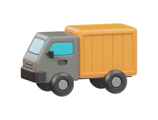 3d delivary truck icon render illustration