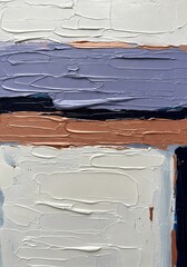 Abstract expressionism artwork with textured brushstrokes in calming lavender, cream, and copper hues for modern home decor or artistic backgrounds