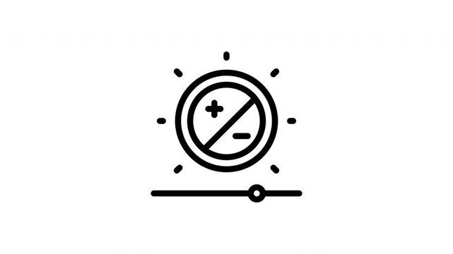 Brightness setting icon slider suitable for graphic design interfaces web apps increase decrease controls user settings illustration.
