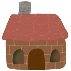 Cartoon house with a roof