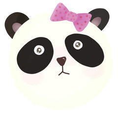 panda with a heart