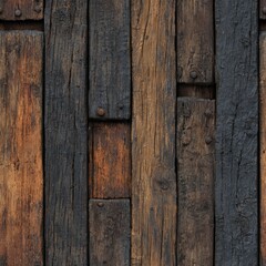 Obraz premium Detailed seamless texture of old wooden planks suitable for medieval taverns or pirate ships