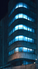 Obraz premium iridescent brutalism with reflective metallic surfaces and futuristic holographic architectural design