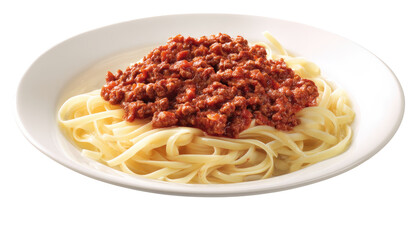 Plate of pasta with meat sauce