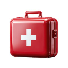 Fototapeta premium Red medical kit with white cross