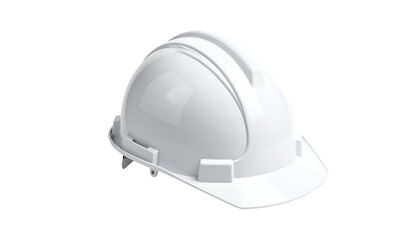 Fototapeta premium Isolated clean white hard hat, safety construction gear