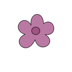 Simple Purple Flower Illustration
