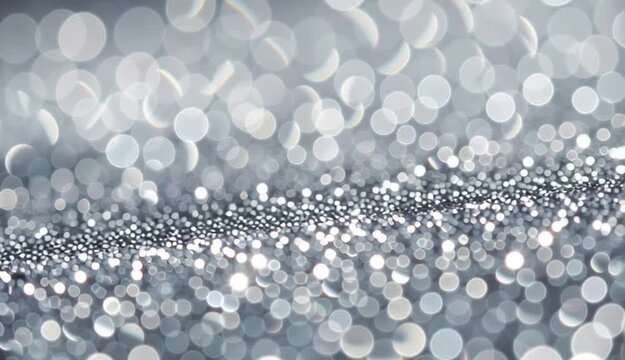 Shiny silver background with magical bokeh effect