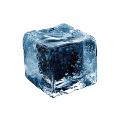 Obraz premium Close-up of a single, clear ice cube