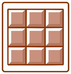 Fototapeta premium Illustration of a Square Milk Chocolate Bar Sweet Dessert Snack Icon