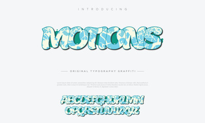 Liquid Blue 3D Font Glossy Transparent Water Typography Vector