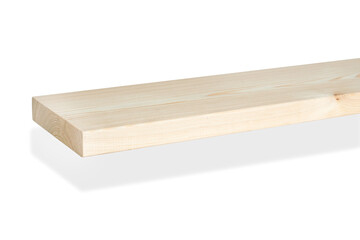 Wood plank timber board isolated on white