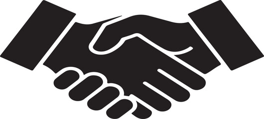 Obraz premium Professional Handshake Silhouette Icon Vector.