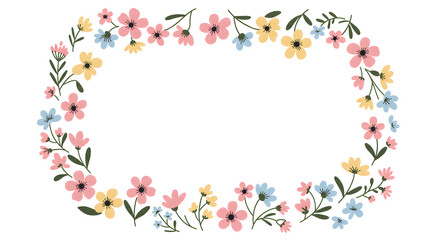 Floral wreath with transparent background