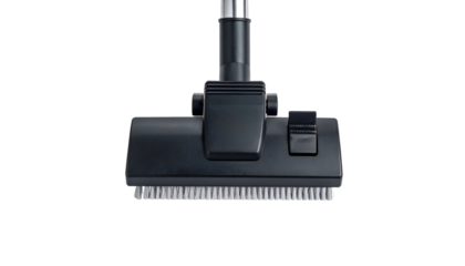 Vacuum head with brush, black plastic on a black background